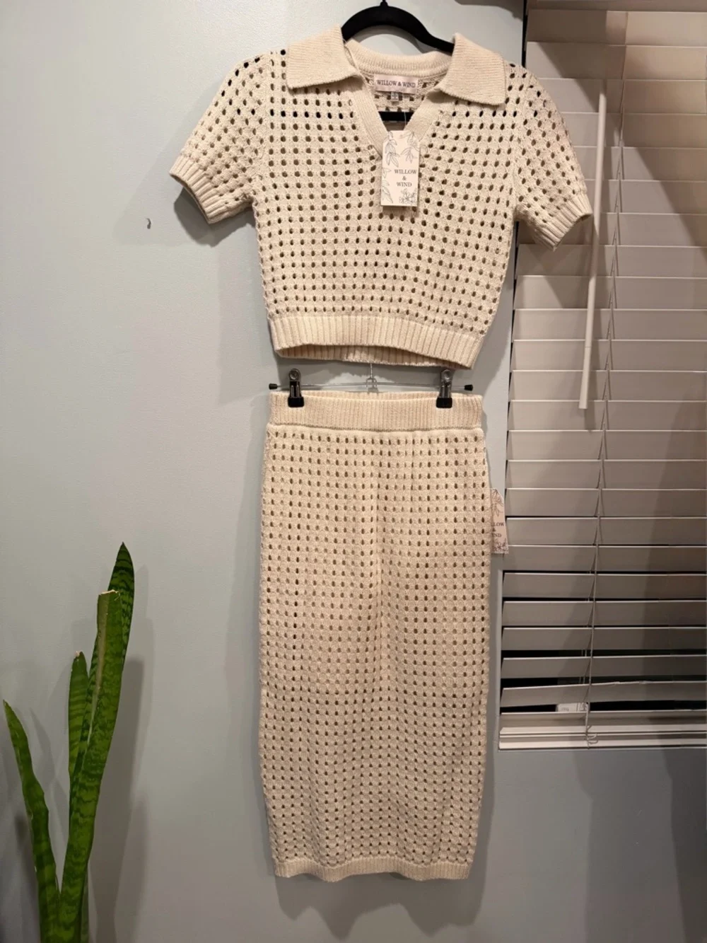 Willow & Wind Cream Knit Midi Dress Set - Picture 2 of 4